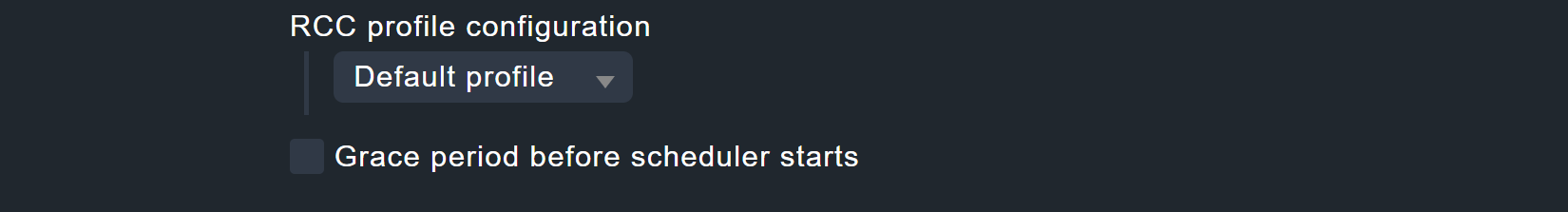 Optionen für Proxy-Server und eine Vorlaufszeit für den Scheduler-Start.