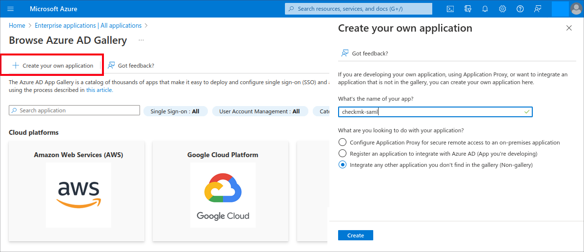 Creating your own application in Azure AD.
