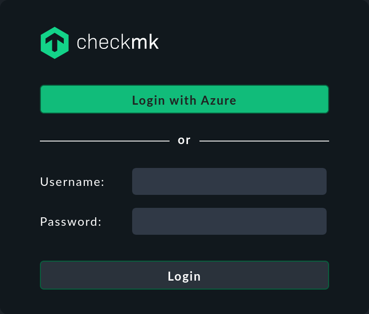 Checkmk login with SAML button.