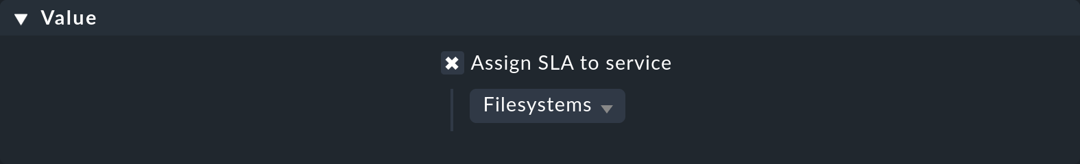 Rule for selecting the SLA for the service.