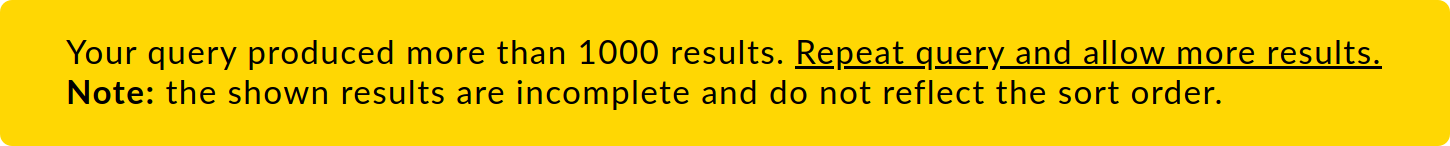 Hint before displaying a view with more than 1000 entries.