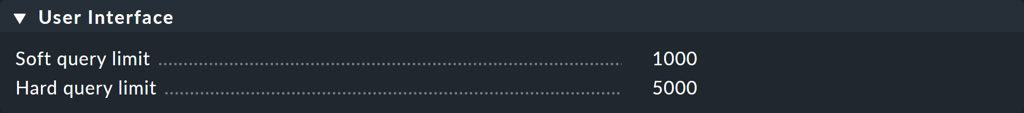 Global setting for changing the two limits.