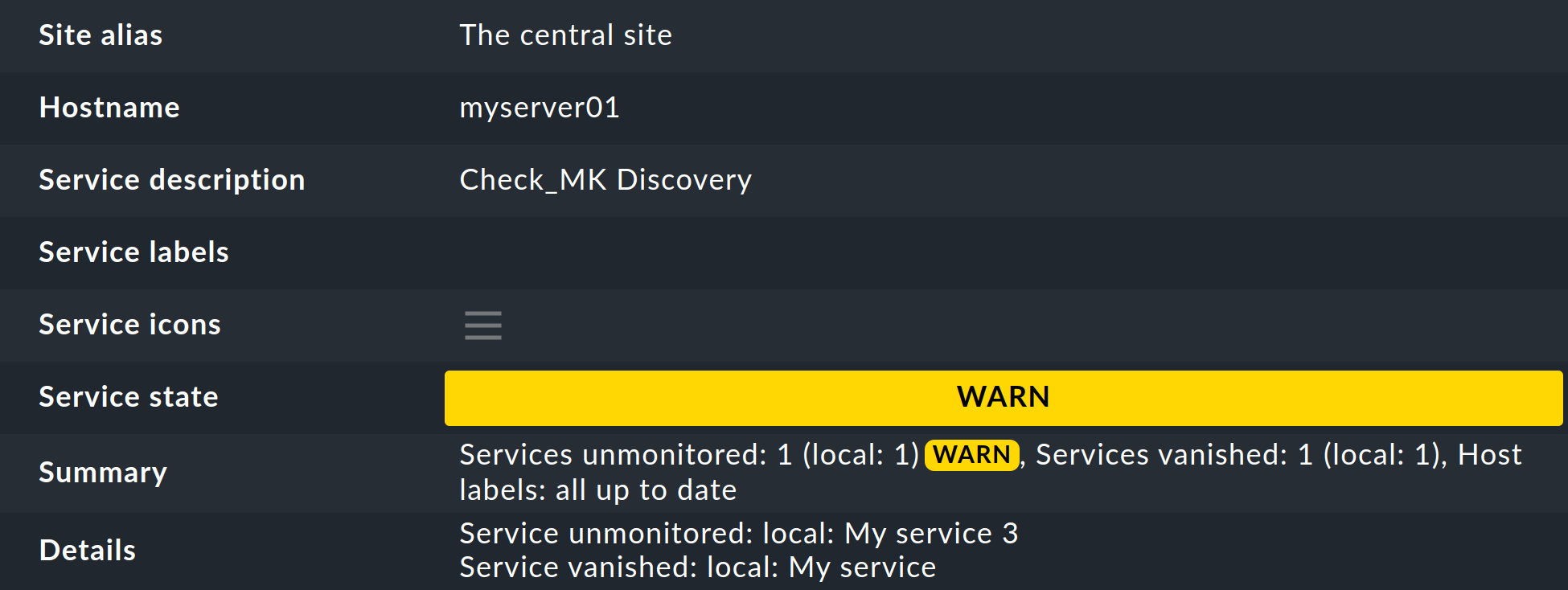 wato services discovery check details