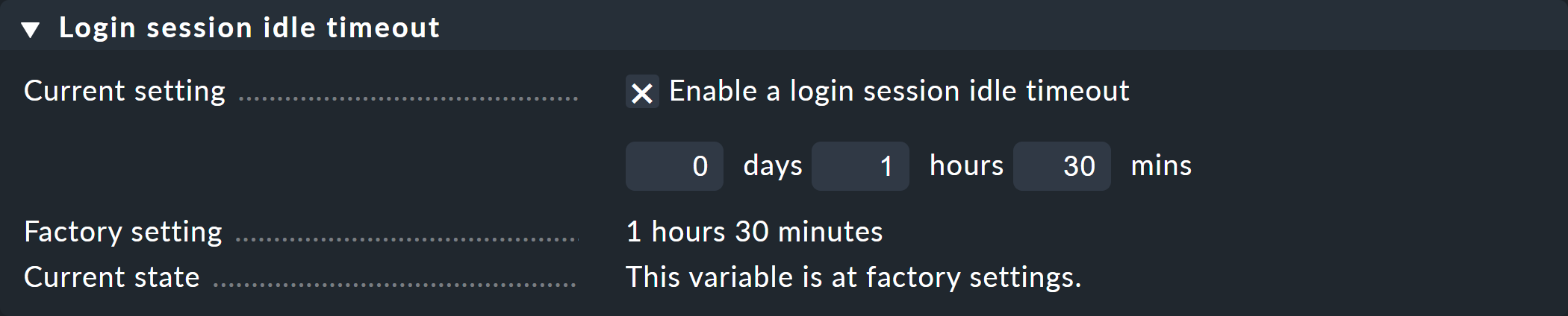 Dialog for login session timeouts.
